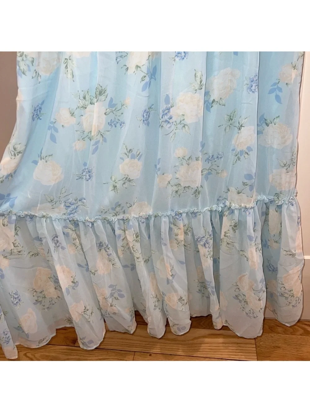 LoveShackFancy Blue Floral Midi Dress - Picture 4 of 8